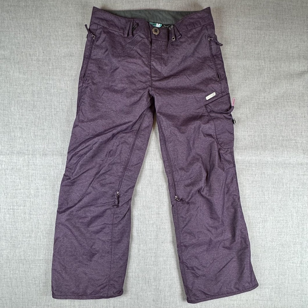 686 Mannual Snow Pants Womens M Purple Insulated Ski Snowboard Vent Pockets